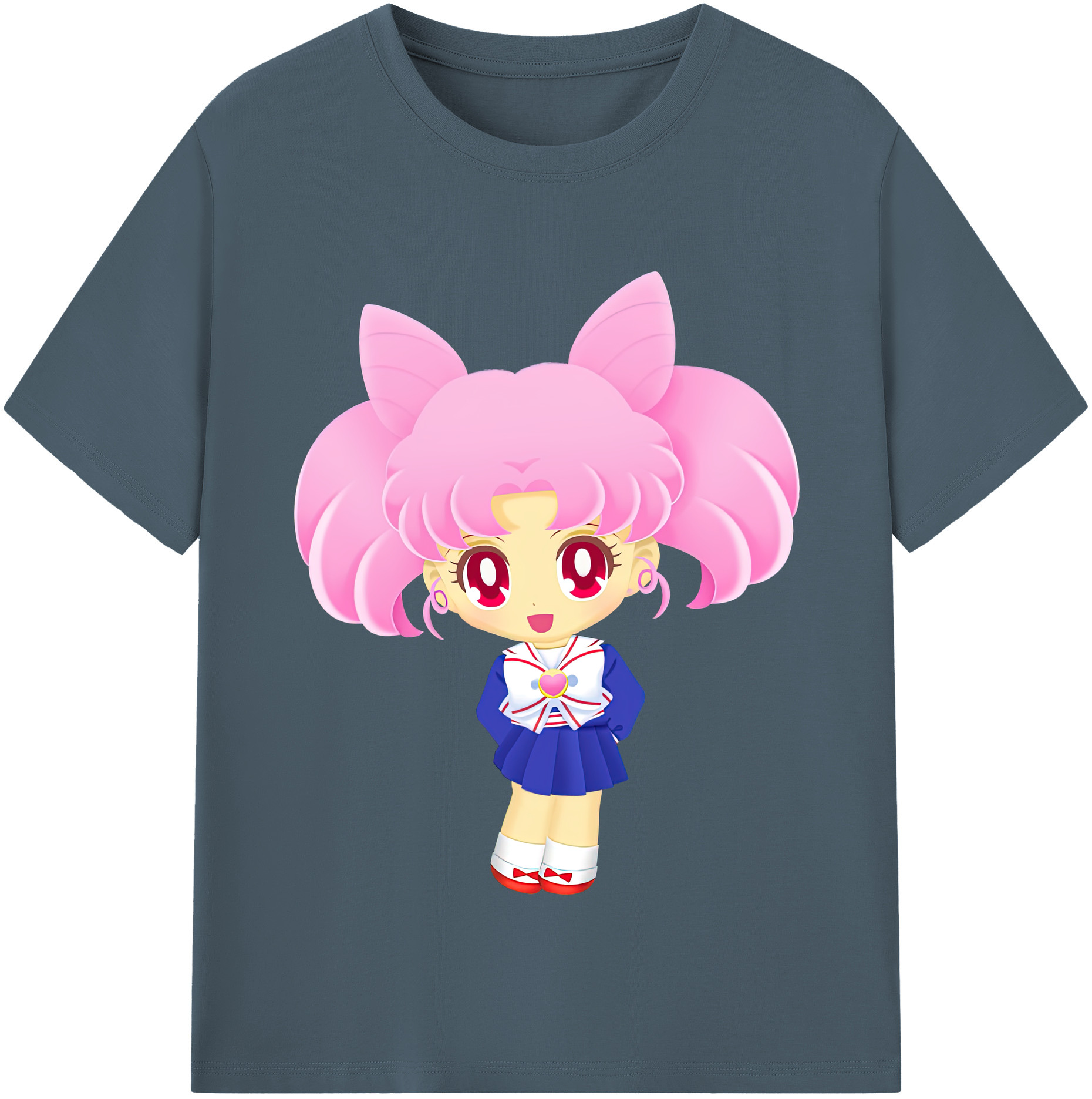 （画像用） 美少女戦士セーラームーン ちびうさ Sailor Moon Chibiusa Tsukino Usagi Small Lady Serenity 綿100％半袖Tシャツ（フロントプリント）